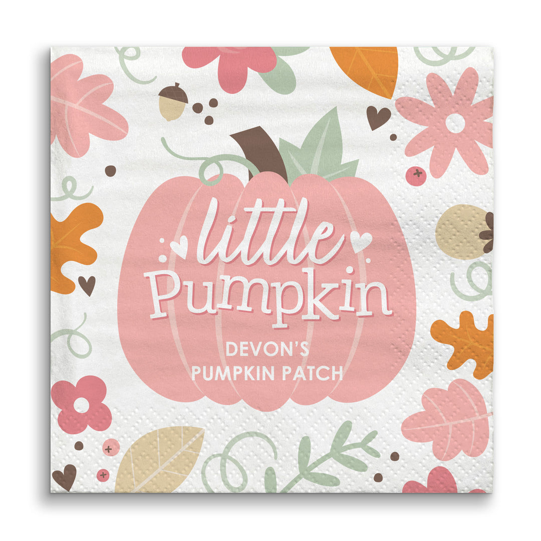 Custom Text Napkins - Girl Little Pumpkin