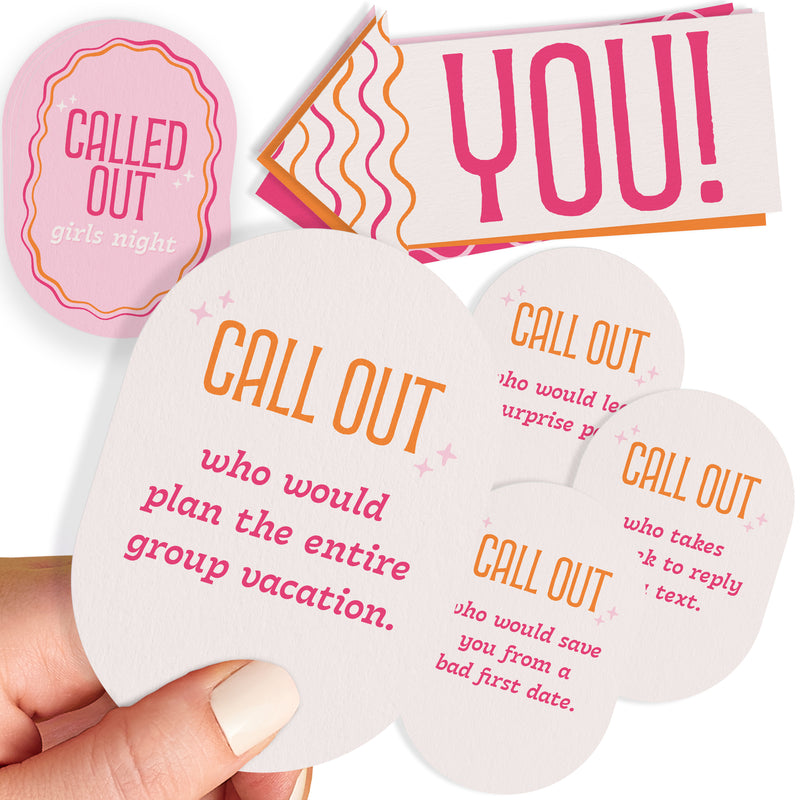 Big Dot of Happiness Called Out Girls Night Card Game, Bachelorette Party Game, Girls Game Night, Fun Party Card Games, 32 Cards and 10 Arrows