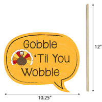 Give Thanks - Thanksgiving Party Photo Booth Props Kit - 20 Count