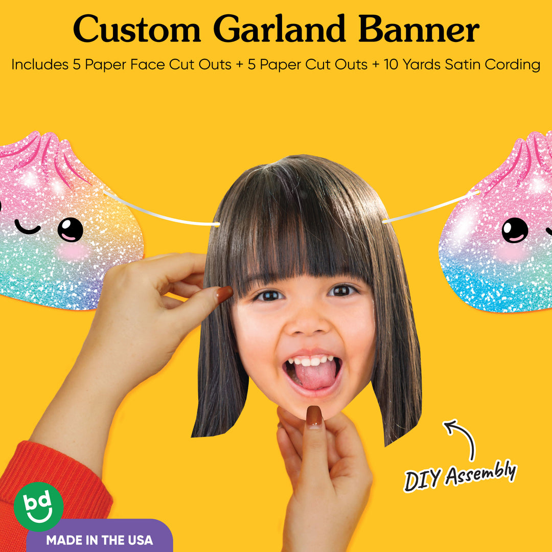 Custom Face Garland Banner - Glitter Dumplings