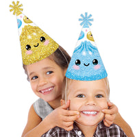 Glitter Dumplings Cone Party Hats - Set of 8 (Standard Size)
