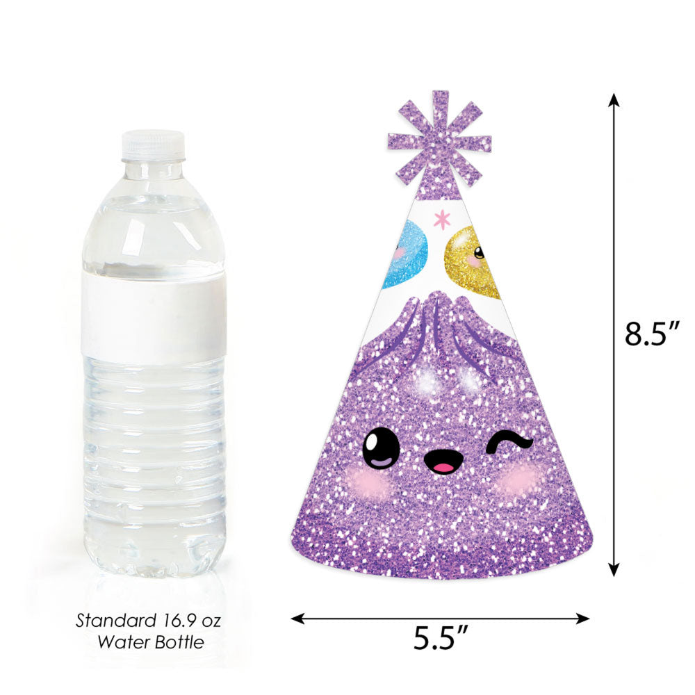 Glitter Dumplings Cone Party Hats - Set of 8 (Standard Size)