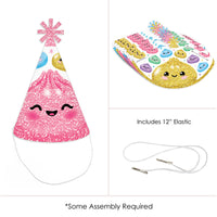Glitter Dumplings Cone Party Hats - Set of 8 (Standard Size)