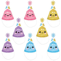 Glitter Dumplings Cone Party Hats - Set of 8 (Standard Size)