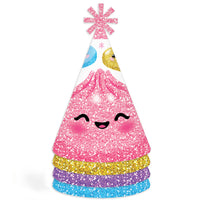 Glitter Dumplings Cone Party Hats - Set of 8 (Standard Size)