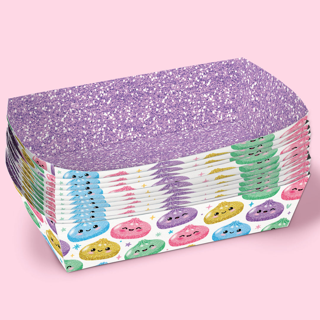 Glitter Dumplings Paper Food Trays - 12 Ct