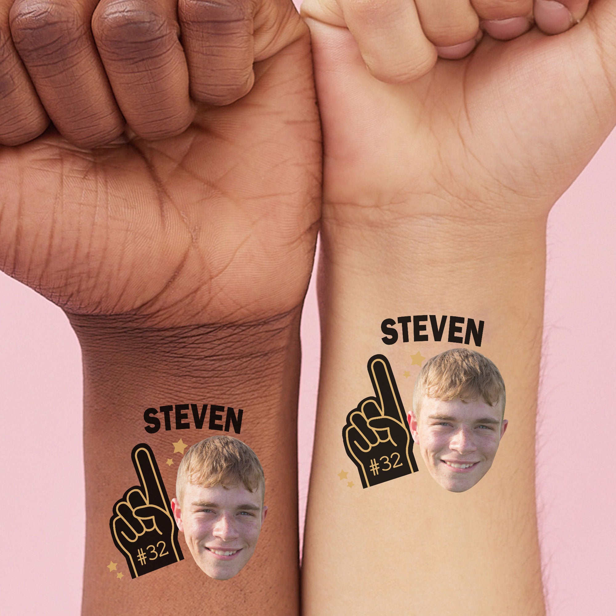 Custom Photo Sports Fan Temporary Tattoos - 12 Ct, image size:2000x2000