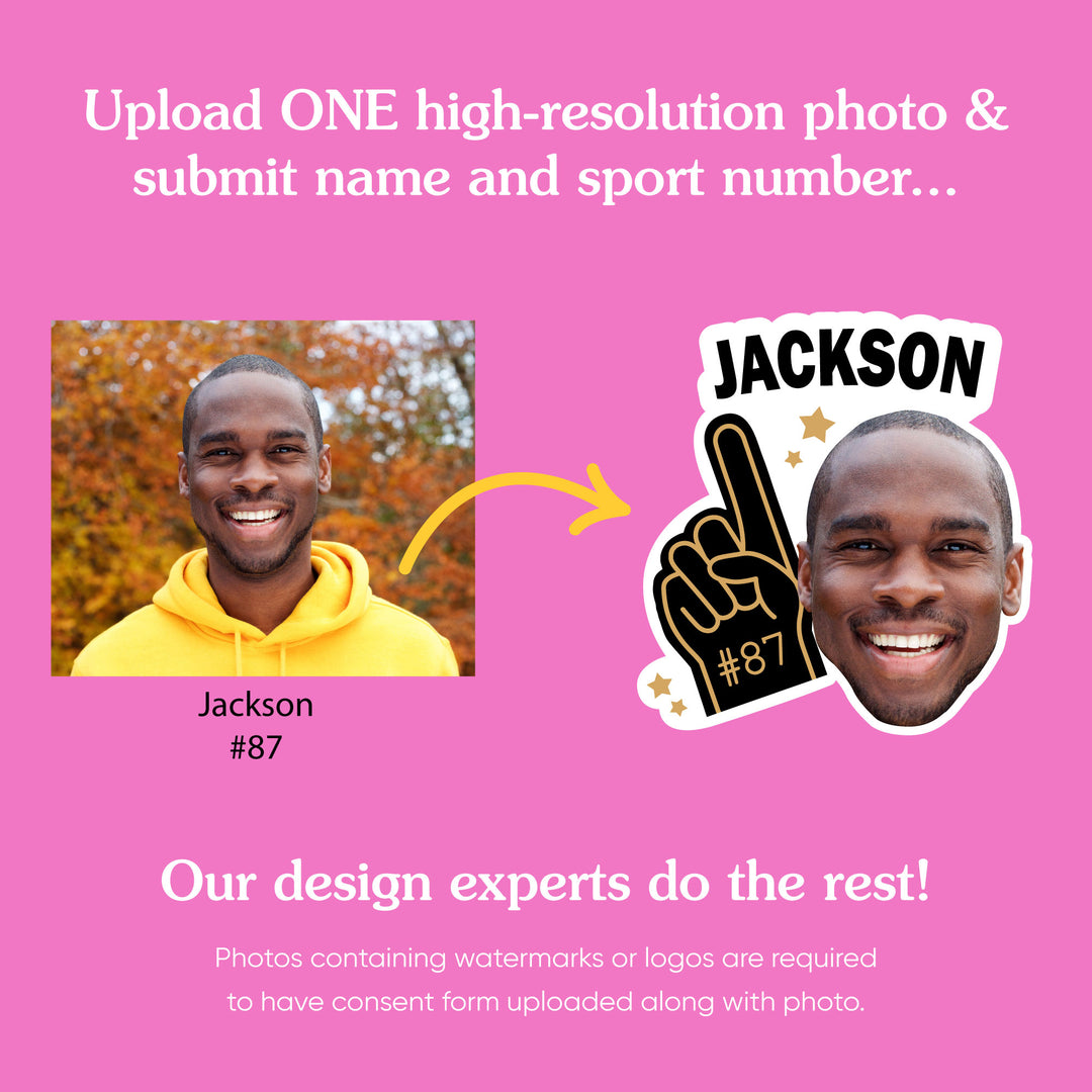 Custom Photo Sports Fan Temporary Tattoos - 12 Ct