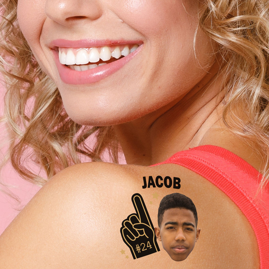 Custom Photo Sports Fan Temporary Tattoos - 12 Ct