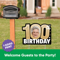 Custom Face 100th Birthday Photo Yard Sign
