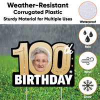 Custom Face 100th Birthday Photo Yard Sign