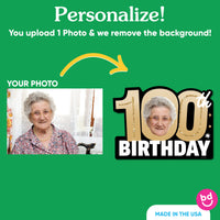 Custom Face 100th Birthday Photo Yard Sign