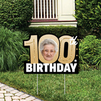 Custom Face 100th Birthday Photo Yard Sign