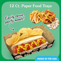 Custom Face 100th Birthday Paper Food Trays - 12 Ct