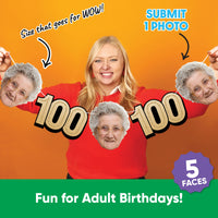 One photo creates five custom faces for 100th birthday garland
