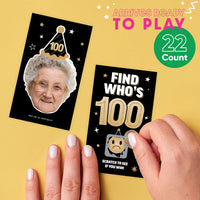 Custom Face 100th Birthday Scratch Off Card Game - 22 Ct