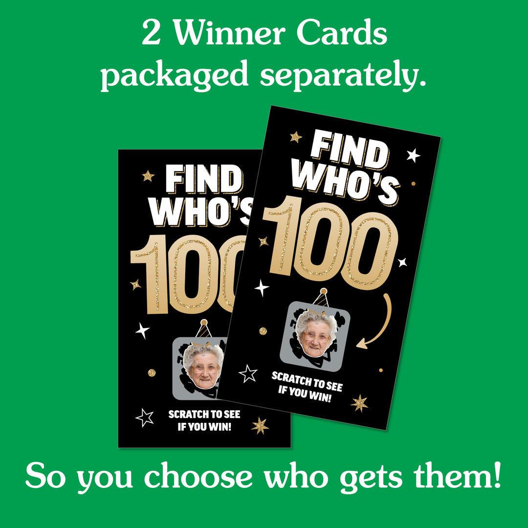 Custom Face 100th Birthday Scratch Off Card Game - 22 Ct