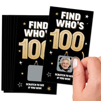 Custom Face 100th Birthday Scratch Off Card Game - 22 Ct