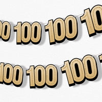 adult 100th birthday party garland banner