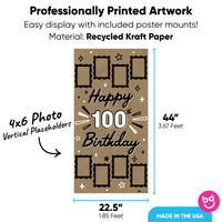 100th birthday banner 4x6 photo placeholders detail