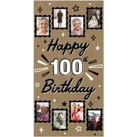 100th birthday kraft photo banner milestone celebration decor