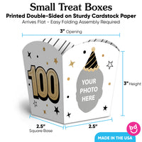 Custom Face 100th Birthday Treat Boxes - 12 Ct