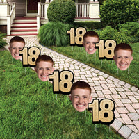 Custom Face Yard Signs - 18th Birthday - 10 Pc