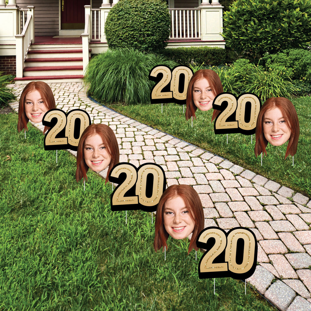 Custom Face Yard Signs - 20th Birthday - 10 Pc