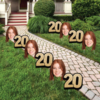 Custom Face Yard Signs - 20th Birthday - 10 Pc