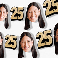 Custom 25th birthday fun face garland banner decoration