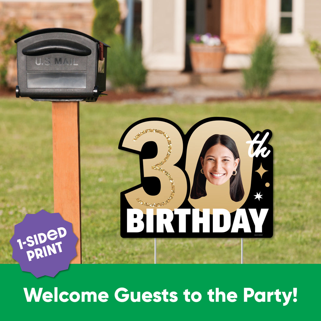 Custom Face 30th Birthday Photo Yard Sign