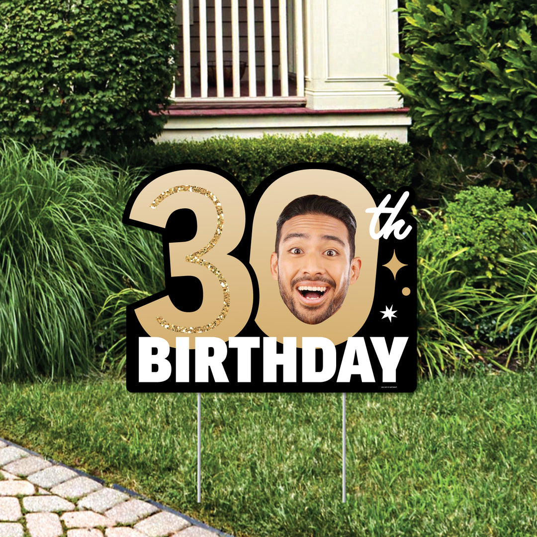 Custom Face 30th Birthday Photo Yard Sign