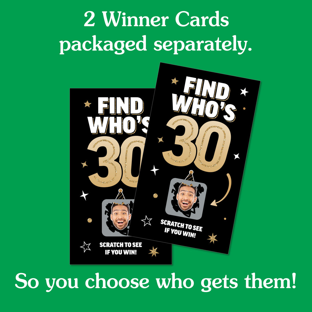 Custom Face 30th Birthday Scratch Off Card Game - 22 Ct