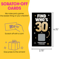 Custom Face 30th Birthday Scratch Off Card Game - 22 Ct