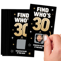 Custom Face 30th Birthday Scratch Off Card Game - 22 Ct