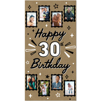 30th birthday kraft photo banner milestone party decoration