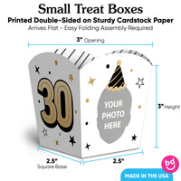 Custom Face 30th Birthday Treat Boxes - 12 Ct