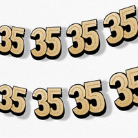 adult 35th birthday party garland banner