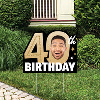 Custom Face 40th Birthday Photo Yard Sign