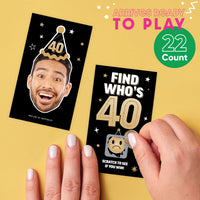Custom Face 40th Birthday Scratch Off Card Game - 22 Ct