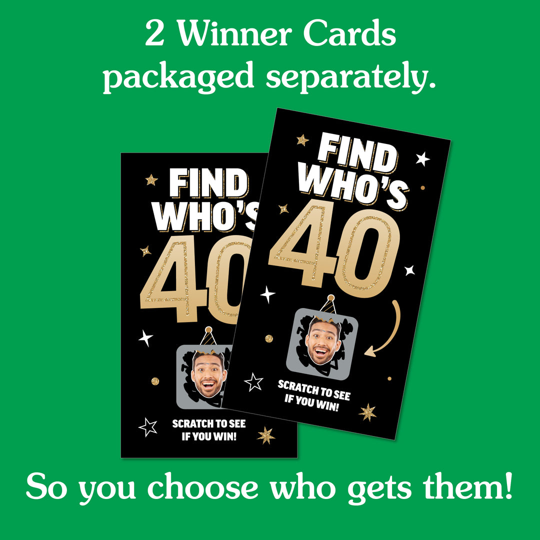 Custom Face 40th Birthday Scratch Off Card Game - 22 Ct