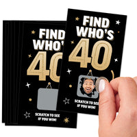 Custom Face 40th Birthday Scratch Off Card Game - 22 Ct