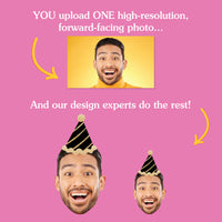 40th birthday face toppers personalized from one uploaded photo