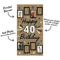 Kraft banner with 8 photo slots and mounts included