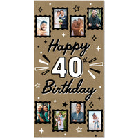 40th birthday kraft photo banner milestone party decor