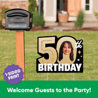 Custom Face 50th Birthday Photo Yard Sign