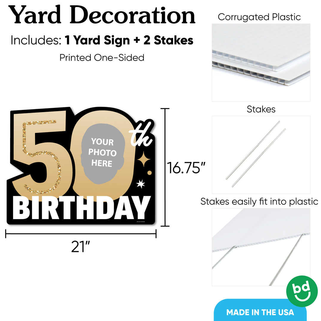 Custom Face 50th Birthday Photo Yard Sign