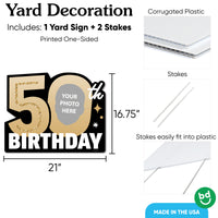 Custom Face 50th Birthday Photo Yard Sign