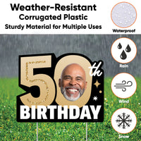 Custom Face 50th Birthday Photo Yard Sign