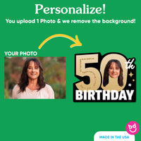 Custom Face 50th Birthday Photo Yard Sign